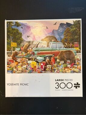 Buffalo Games 300pc  “Yosemite Picnic” Puzzle — super fun one! Complete w poster